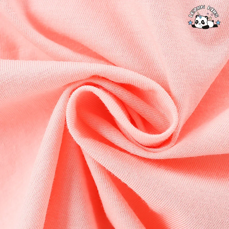 LEZONKIDS - Conjunto Infantil de Estampa de Letra Fashion para Meninas Pequenas Rosa com Etiqueta Privada Personalizada para Crianças de 2-14 Anos